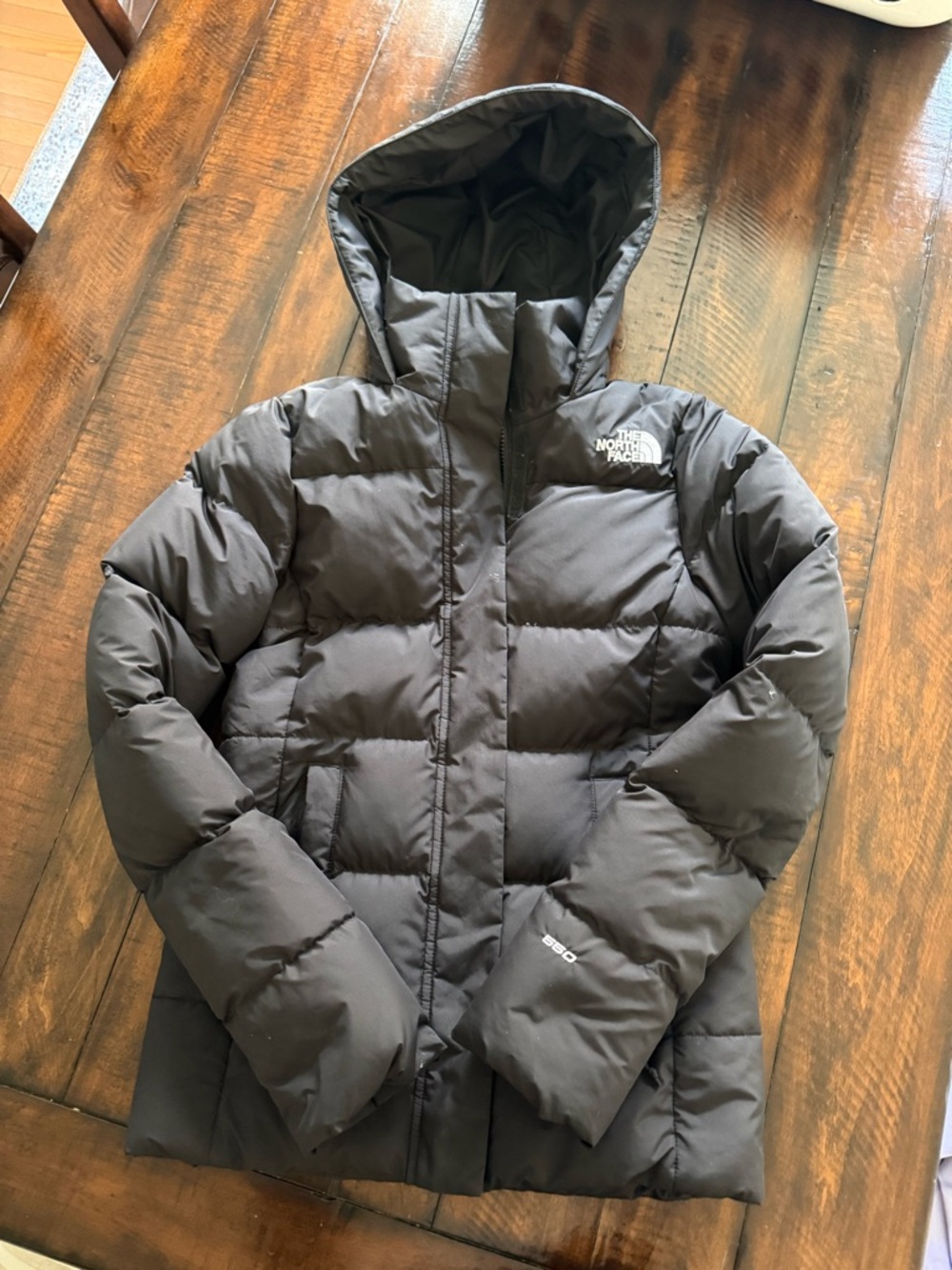 The North Face Black Quilted Hooded Down Jacket
